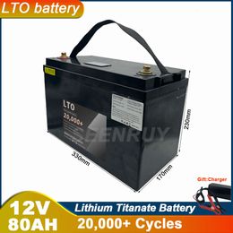 12V 80AH LTO With 100A 150A BMS Lithium Titanate Battery For 1000W 1500W Electric Cars Solar System Motorhome RV