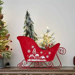 Christmas Decorations Christmas Decorations Sleigh car Shopping window Display Family Party Christmas gifts with lights (with strings of lights)L231117L231117