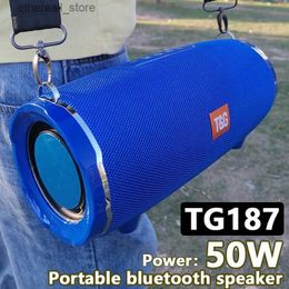 Cell Phone Speakers Portable TG187 high-power 50W bluetooth speaker waterproof sound column suitable for PC computer speakers subwoofer boom box Q231117