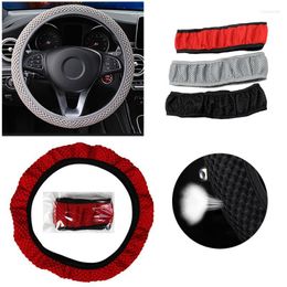 Steering Wheel Covers Skidproof Durable Car Cover Sandwich Fabric Handmade Breathability Auto Fit For Most Cars