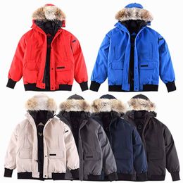 6 Colors Designer Parka Top Quality Canada G01 Chilliwack Mens Coat Womens Down Jacket White Duck Down Jackets Wolf Real Fur Winter Parkas Ladys Coats With Badge XS-XXL