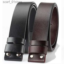 Belts Cowskin Cow Real Genuine Leather Belt No Buckle for Smooth Buckle Cowboy 5 Colours Belts Bo Without Buckle for Men AccessoriesL231117