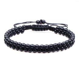Strand Classic Men Women Bracelet Fashion Braid 4MM Stainless Steel Beaded Stone Male Personality Frenulum Jewelry For Couple Gift