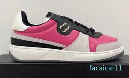 Genuine Leather Versatile Beige Black Rose Red Casual Shoes Women's Contrast Panda Sports Shoes
