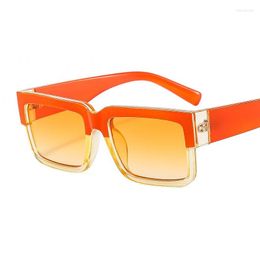 Sunglasses DCF 2023 Fashion Rectangle Women Men Gradients Lens PC Frame Vintage Brand Designer Trend Beach Party Style UV400