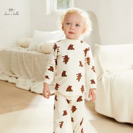 Piżama Dave Bella Child's Chłopiec's Pajamas Suit Autumn Winter Fashion Casual Cotton Wygodne nadruk Śliczny dwuczęściowy DB4237431 231117