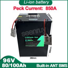 96V 80Ah 100AH 380A BMS Li ion With Charger Lithium Polymer Battery Pack Perfect For Forklift Crane Truck Tricycle MotorCycle
