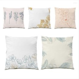 Pillow Covers 45x45 Polyester Linen Fashion Decorative Beautiful Flower Velvet Fabric Decoration Home Decor E0764