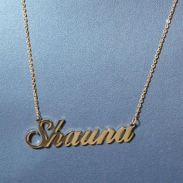 A-Z Custom Name Letters Gold Necklaces Womens Stainless Steel Choker Mens Fashion Hip Hop Jewellery DIY Letter Pendant Necklace311s