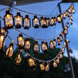 LED Strings LED Outdoor Kerosene Lamp String Lights Waterproof Battery Power Fairy Lights For Christmas Holiday Wedding Party Decoration P230414