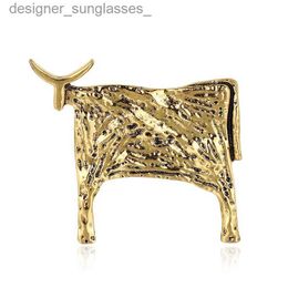 Pins Brooches Enamel Bull Brooch Zodiac Brooches Women And Men Pin Animal Cattle Cow Brooch JewelryL231117