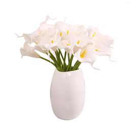 Decorative Flowers 10pcs Artificial Flower Wedding Decoration Elegant Portable DIY Floral Lightweight Bouquet Fake Calla Lily Lifelike Eco