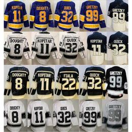 Men Reverse Retro Blank hockey''nHl'' 8 Drew Doughty Jersey 11 Anze Kopitar 32 Jonathan Quick 22 Kevin Fiala 99 Wayne Gretzky Stadium Series Black