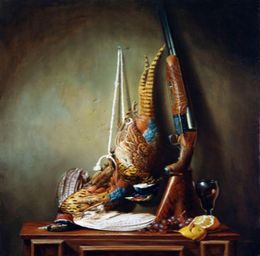 still Death Golden pheasant with sgun fruitsHand painted Still Life Art Oil Painting Thick CanvasMulti sizes available Sl0038955402