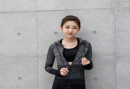 New Women Hoodie Jacket Jogging tshirt Ladies Yoga Sports Zipper Jacket Coat Fitness Gym Shirts Clothing290a3915629