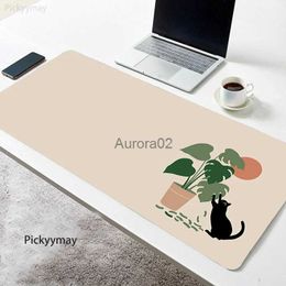 Mouse Pads Wrist Rests Large Mouse Pads Kawaii Plants Office Mausepads 400x900 Mousepad Rubber Art Table Mat Company Desk Pad Cute Cat Laptop Rugs YQ231117