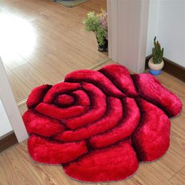 3D Printed Solid Flower Shape Bathroom Carpet Rugs 70 70cm Door Pad Floor Mat For Decor Wedding Bedroom Carpets Badmat tapetes249m