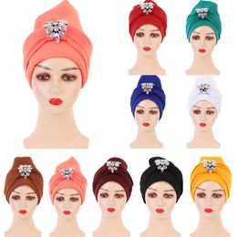 Chemo Cap Hijab Hat Diamond Auto Gele Headtie Turban Head Wrap Bonnet Hair Loss Nigerian Wedding Party Headwear