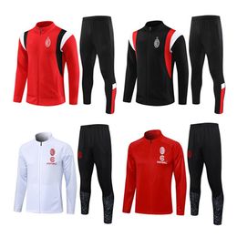 2023 2024 AC Milano Long Pull Jacket Football Training Kit Ibrahimovic Football Milano 23 24 Mayotte Men and Children Feet Milanese Football Jersey