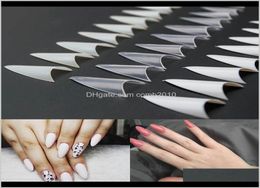 500Pcs False Nails Tips With 10 Sizes Nail Tips Stiletto French Acrylic False Nails Abs Tips Artificial Nail Art Emxoe 7Knjl8269278