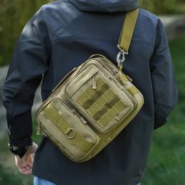 Backpacking Packs Hiking Tactics Handbag Shoulder Bag Camping Men's Hiking Climbing Fishing Sling Crossing Outdoor Weekend Molle Bag 231117