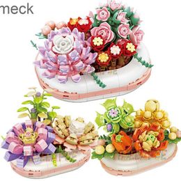 Blocks DIY MOC Noctilucent Potted Plants Succulents Bonsai Tree Gardens Romantic Building Blocks Model Bricks Kids Sets Kits Toys