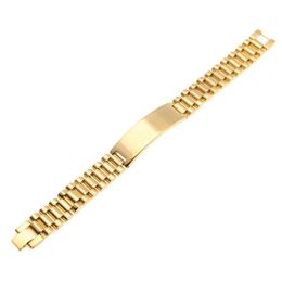 Mens Stainless Steel Hip hop Style Link Bracelets Gold Silver Watch Band Bracelet Fashion Punk Jewelry 15mm 21mm3203