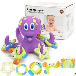 Bath Toys Baby Shower Water Fun Floating Ring Games Bathtubs Swimming Pools Education Octopus Childrens Gifts Drop Delivery Kids Mater Dhwff