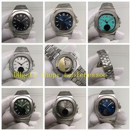7 Color Men Automatic Watches Real Picture Mens 40mm Super Black Blue White Grey Dial Stainless Steel Bracelet Asia Cal.324 S C Transparent Back Mechanical Watch
