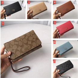 Business da uomo con patta pieghevole moda squisita versatile portamonete borsa a strati cerniera multi colore portafoglio per telefono borsa da donna cinturino da polso archiviazione portatile