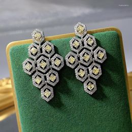 Stud Earrings 2023 S925 Silver Luxury Inlaid Fan-shaped Smart Fashionable And Versatile In Europe America