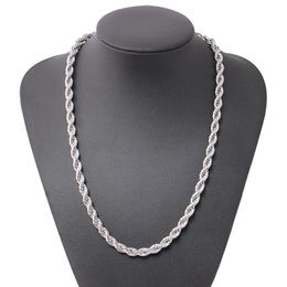 ed Rope Chain Classic Mens Jewellery 18k White Gold Filled Hip Hop Fashion Necklace Jewellery 24 Inches2867