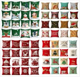 176 Designs Christmas Pillow Case Party Santa Claus Xmas Tree Snowman Colourful Pillow Cover Home Sofa Car Decor Cushion3586800