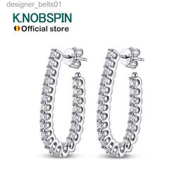 Stud KNOBSPIN All Moissanite Earrings for Women Wedding Party Luxury Earring Jewelry s925 Sterling Sliver Plated 18k Gold Ear StudL231117