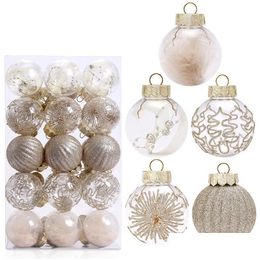 Christmas Decorations Pet Painted Transparent Christmas Decorations Ball Set Gift Tree Pendant For Home 6Cm Drop Delivery Home Garden Dhnh9