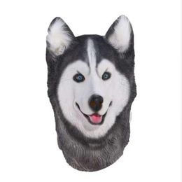 NEW Halloween Siberian Husky Dog Latex Mask Novelty Costume Party Fancy Dress Animal Masks314P