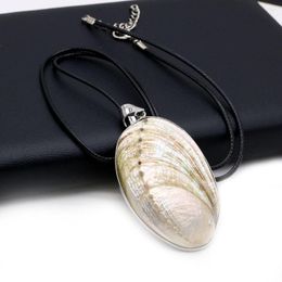 Pendant Necklaces Natural Mother Of Pearl Shell Necklace Egg-Shaped For Elegant Women Love Romantic Gift Chain 40 5 CM