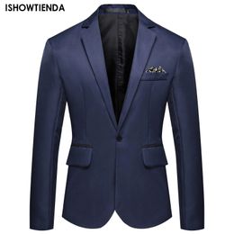 Mens Suits Blazers Slim Formal Business Suit Coat One Button Lapel Long Sleeve Pockets Top Wedding Casual Male Ensembles 231116