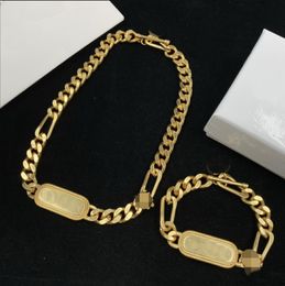 Hip Hop Rock Punk Designer Thick Chain Cuba Necklaces Bracelet 18K Gold Plated Men Necklaces Bangle women Earrings Ring Sets Neutral Style Jewelry Gift XX3