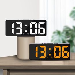 Desk Table Clocks Voice Control Digital Alarm Clock Teperature Snooze Night Mode Desktop Table Clock 1224H Anti-disturb Funtion LED Clocks Watch 230414