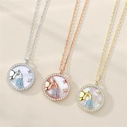 Chains INS Twelve Constellations Necklace For Women Fritillaria Clavicle Chain Sterling Silver Small Coin Pendant Commemorative Gift