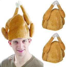 BeanieSkull Caps 1pcs Funny Carnival Chicken Leg Hat Christmas Thanksgiving Decoration Turkey Adult Party Festive Cap 231116