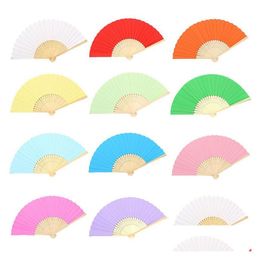 Party Favour Personalised Folding Paper Hand Fan Fold Vintage Wedding Party Favours Baby Shower Gift Decoration Drop Delivery Home Garde Dhlst