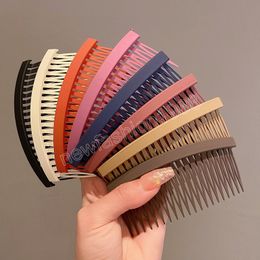 20 Teeth DIY Plastic Inserted Comb Matte Headwear Fashion Side Hair Clip Frosted Hair Comb Clip Hair Accessories For Women