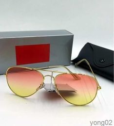 2023 Designer 3025r Sunglasses for Men Rale Ban Glasses Woman Protection Shades Real Glass Lens Gold Metal Frame Driving Fishing Sunnies with Original Box 16btaf