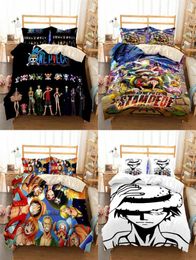 Bedding Sets Anime One Piece Printed Set Cartoon Polyester Comforter Cover Children Duvet TwinQueenKing Size8409592