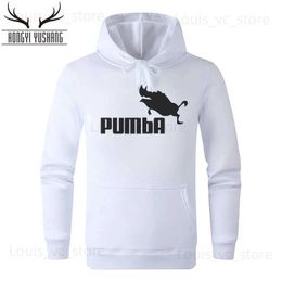 Men's Hoodies Sweatshirts 2023 Autumn/Winter Men's New Pumba Sports Print Hoodie Set Men's Fleece Sweater Casual Designer Sportswear Casual Pullover w13 T231117