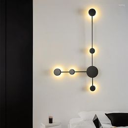 Wall Lamp Modern Minimalist Led Household Nordic Black Line Geometric Sconce Lap Living Room Bedside Lighting