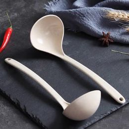 Long handle wheat Fibre spoon shatterproof and heat-resistant large and small soup spoons Lamian Noodles soup porridge creative and non stick pan