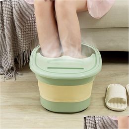 Other Home Garden Foot Treatment Folding Bath Bucket Plastic Tub Thickened Wash Mas Household Adt Basin Drop Delivery Dhild